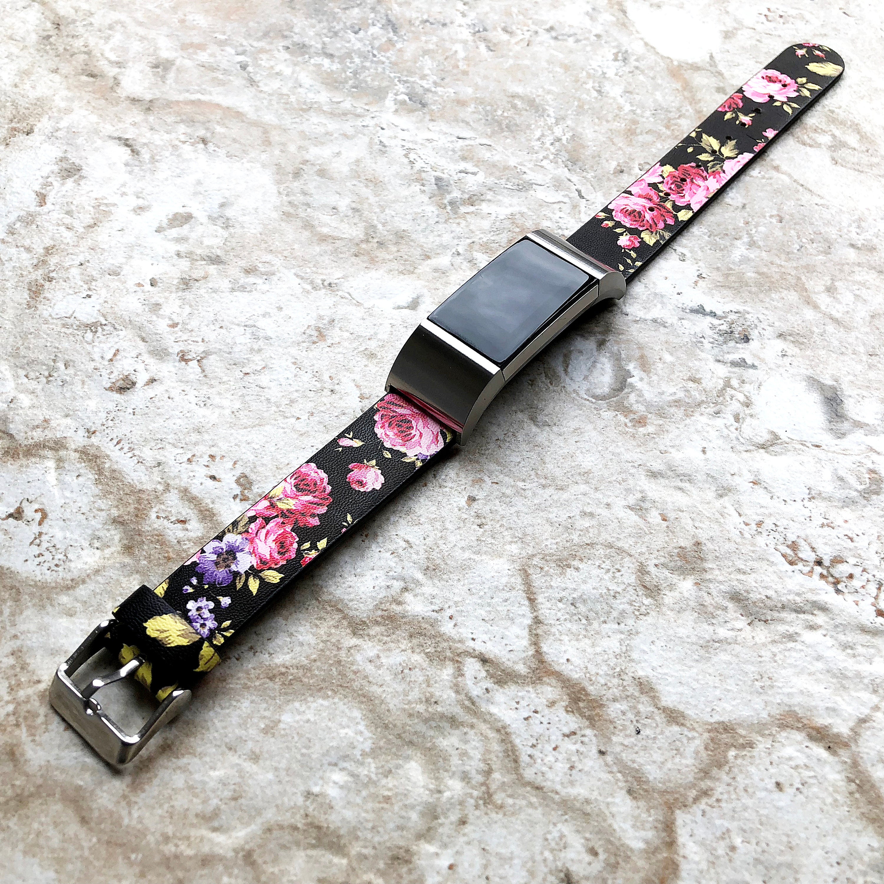 Fitbit Charge 2 FL-5-CH2 Soft Leather Band Strap Compatible with Fitness Tracker Wristband Bracelet w Adapters Quick Release - Connectors